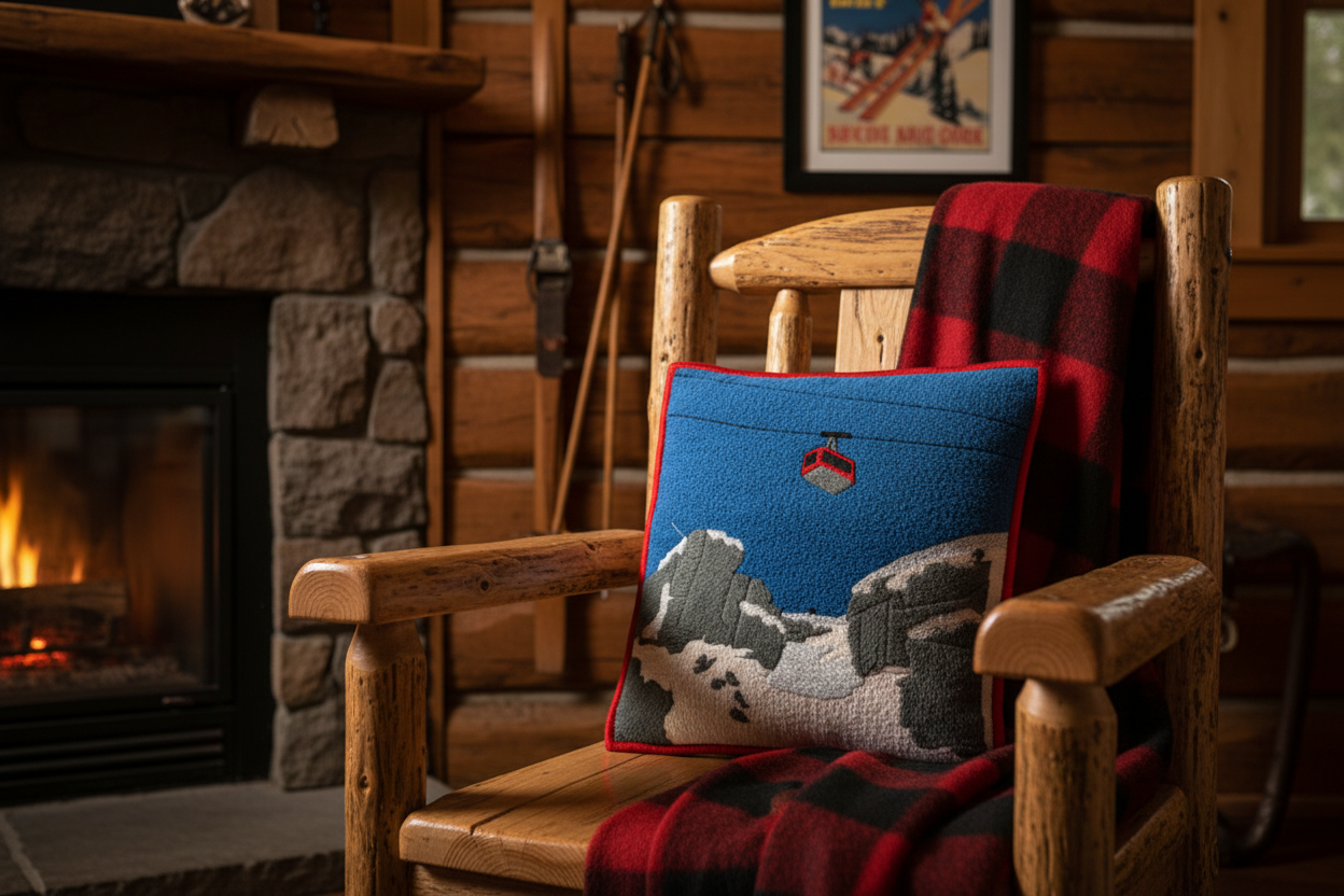 Corbets Design Pillow - Cabin Scene
