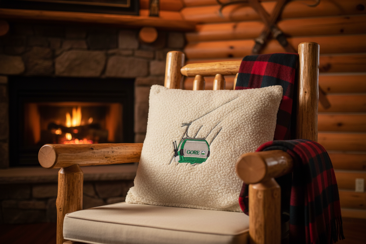 Gore Green Gondola Pillow - Adirondack Cabin