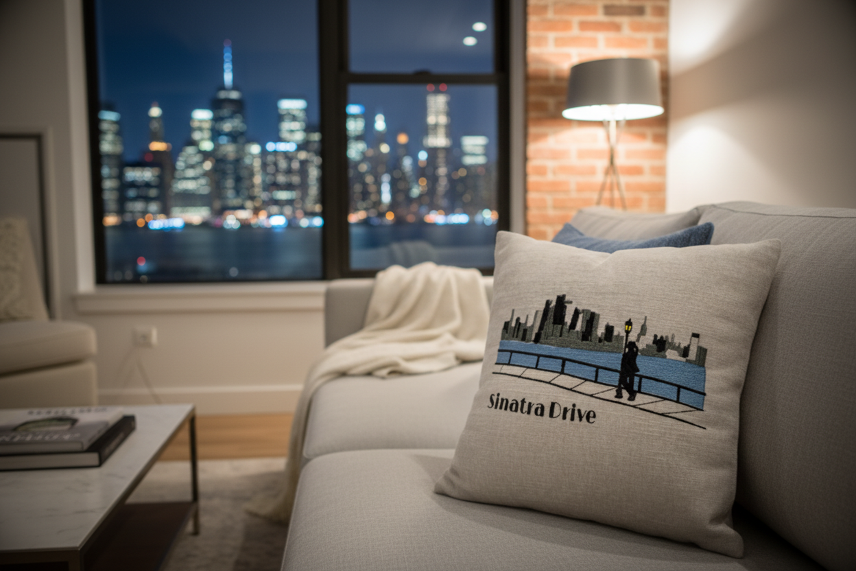 Sinatra Drive Pillow - Hoboken Metropolitan Home